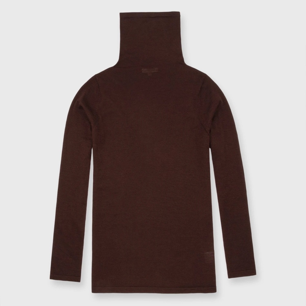 Ann Mashburn Superfine Funnel-Neck Sweater Chocolate Brown Cashmere Medium New